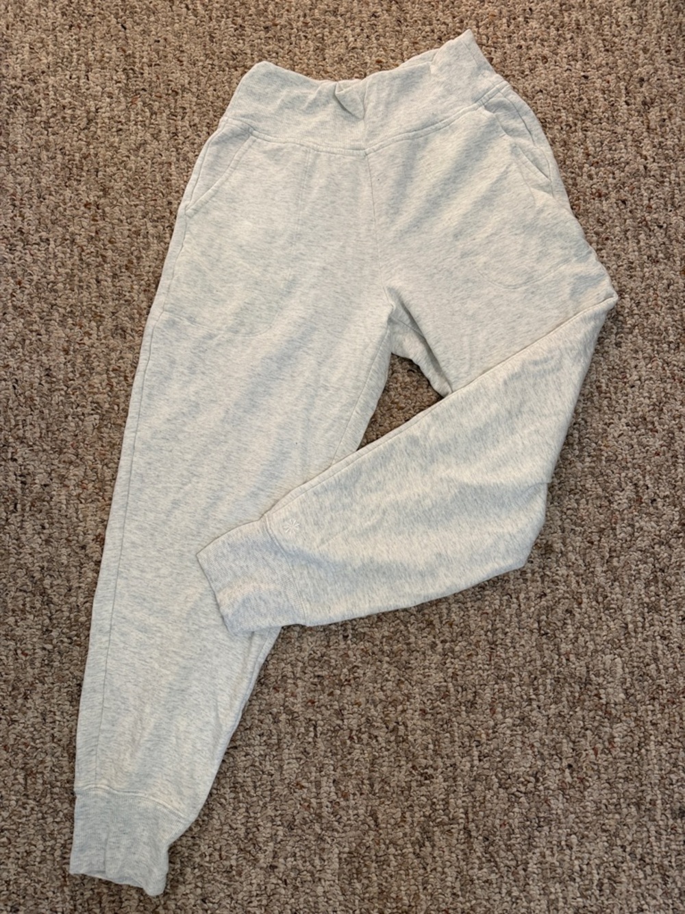 Athleta coaster luxe high rise joggers Light Gray Sweatpants - Cozy Joggers